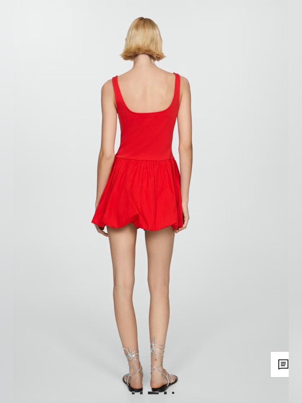 Mango- Red Scoop Neck Mini Dress - Picture 2 of 6